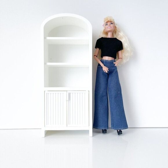 Miniature Armoire for Dolls 1:6 Scale White Furniture 12” Barbie Integrity - Picture 1 of 7